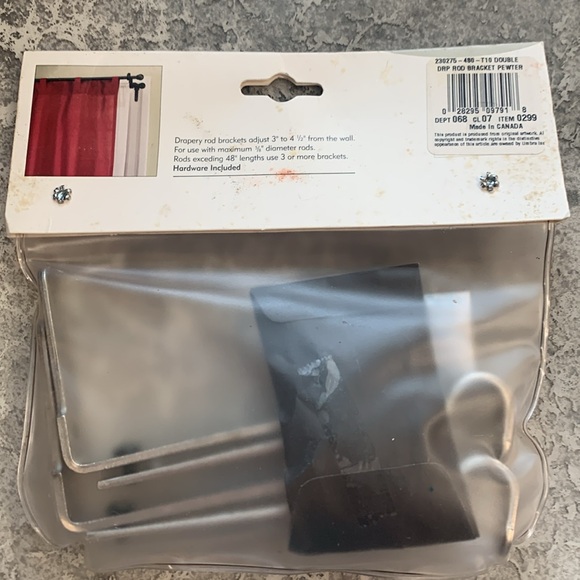 Double drapery rod brackets - Picture 2 of 4